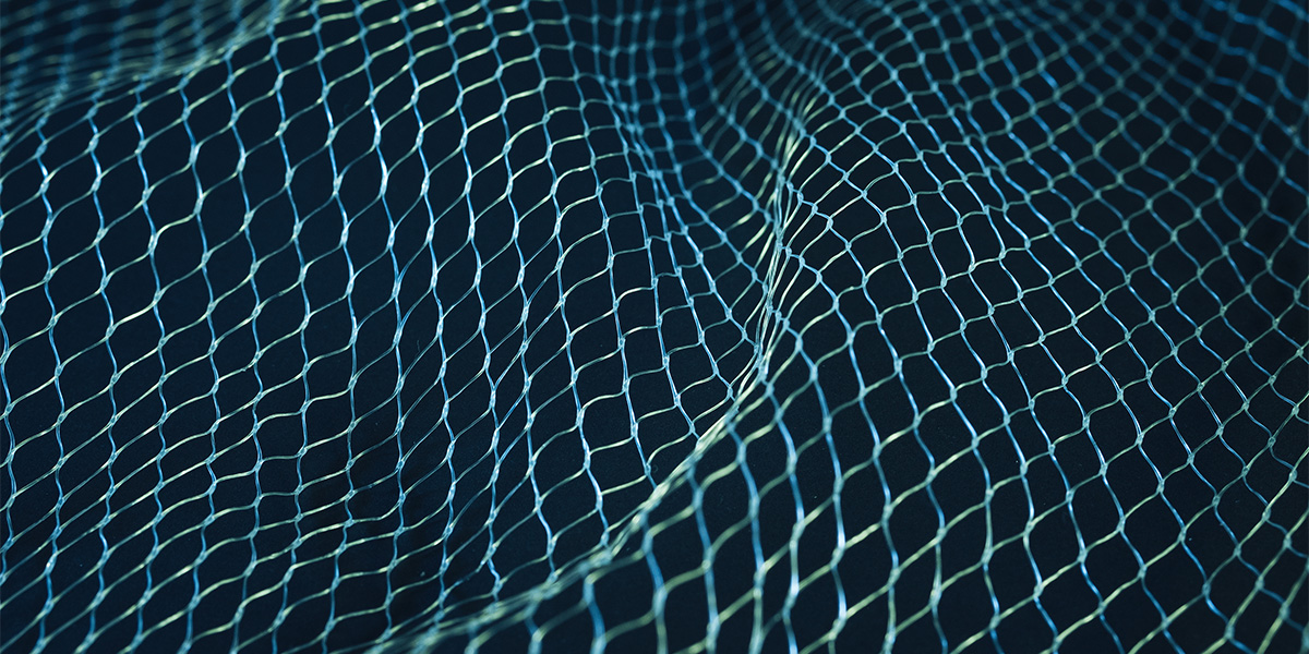 20250618_III_SecurityMesh_1200x600 An illustration of green-blue digital mesh against a dark background